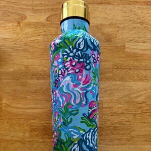 Lilly Pulitzer, Aqua La Vista Stainless Steel Canteen Water Bottle, 25 oz, EUC!